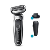 Electric Shaver, Series 7, Silver with precision trimmer attachment and travel case, 7020s