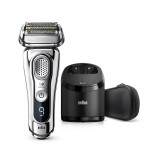 Electric Shaver, Series 9, Chrome with Clean and Charge station and travel case, 9376cc