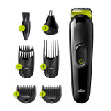All-in-one trimmer 3 for Face, Hair, and Body, Black/Volt Green 6-in-1 styling kit, MGK3221