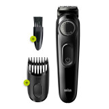 Beard Trimmer 3 for Face and Hair, Black/Grey with precision dial, BT3222