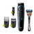 Beard Trimmer 3 for Face and Hair, Black/Blue with precision dial, and Gillette Fusion5 ProGlide razor, BT3240