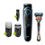 Beard Trimmer 5 for Face and Hair, Black/Blue with precision dial, and Gillette Fusion5 ProGlide razor, BT5240