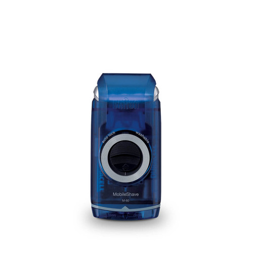 MobileShave Shaver, Transparent Blue with twist cap, M-60