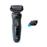 Electric Shaver, Series 5, Blue with beard trimmer attachment, 5020s
