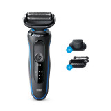 Electric Shaver, Series 5, Blue with precision trimmer and stubble beard attachments, 5035s