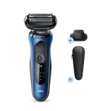 Electric Shaver, Series 6, Blue with precision trimmer attachment and travel case, 6020s