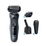 Electric Shaver, Series 6, Grey with SmartCare center, beard trimmer attachment, and travel case, 6075cc