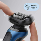 Electric Shaver, Series 6, Blue with precision trimmer attachment and travel case, 6020s