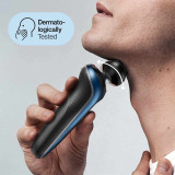 Electric Shaver, Series 6, Blue with SmartCare center, precision trimmer attachment, and travel case, 6072cc