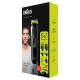 All-in-one trimmer 3 for Face, Hair, and Body, Black/Volt Green 6-in-1 styling kit, MGK3221