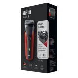 Electric Shaver, Series 3, Red with protection cap, 300s