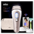 Braun Skin i·expert Smart IPL: At Home Alternative to Laser Hair Removal with 3 Caps and Leather Pouch, PL7243